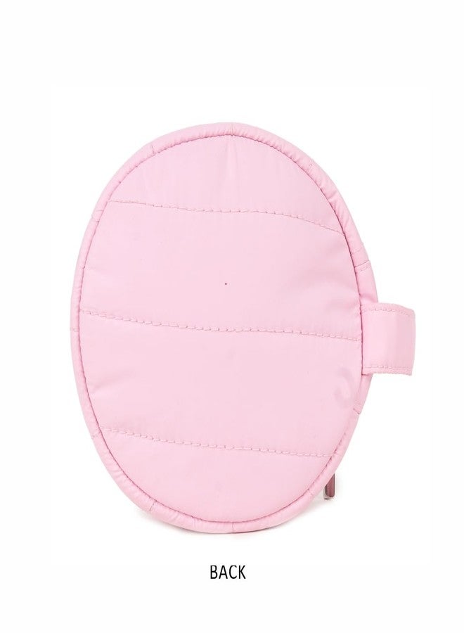 ASTRID Pink Round Pouch with Tassels and Zipper Closure - Image 2