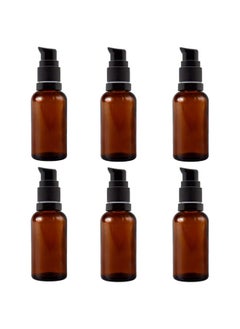 Devinez Amber Color Round Glass Bottle with Lotion Pump & Black Cap, 50 ml - Set of 6 for Essential Oils, Blends, DIY skin care, Cosmetics, Multipurpose Bottle for Home and Travel Purpose - pzsku/Z386E7FD61BB3339C9585Z/45/_/1738306444/ed22c7ec-7636-46b7-b08f-d961a3e11a49