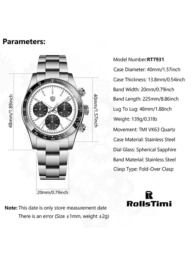 رولستيمي الرجال الكوارتز الساعات الرياضية ، يوميا للماء ، تصحيح مضيئة ، مع حركة الكوارتز المستوردة ، كرونوغراف ، الرياضة الأزياء ووتش رت-7931 - Image 5