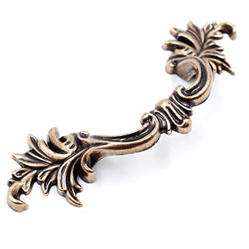 Jetland French Provincial Drawer Pulls - 6-Pack, Antique Brass, 2-1/2" Hole Centers, Vintage Shabby Chic Pulls for Dresser Nightstand Cabinet, PW1618ABR64 - Image 3