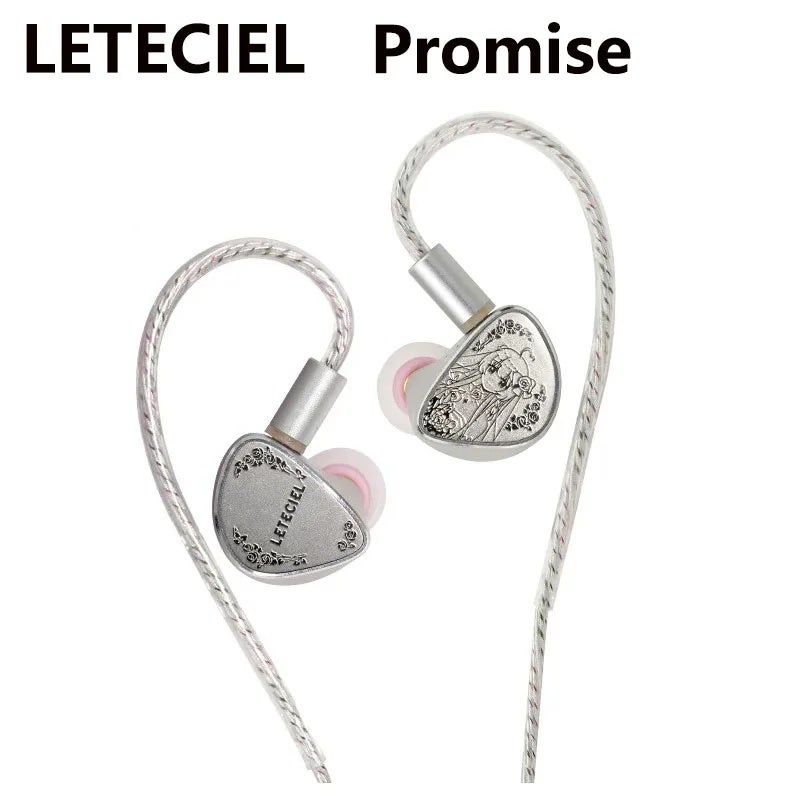 أونيكس سماعة سلكية Leteciel Pure White Oath Wired Earphones - Single Dynamic Driver Metal Cavity Engraved Panel Interchangeable Sound Tubes Gifts, Vow Version Vow Rin - Image 2
