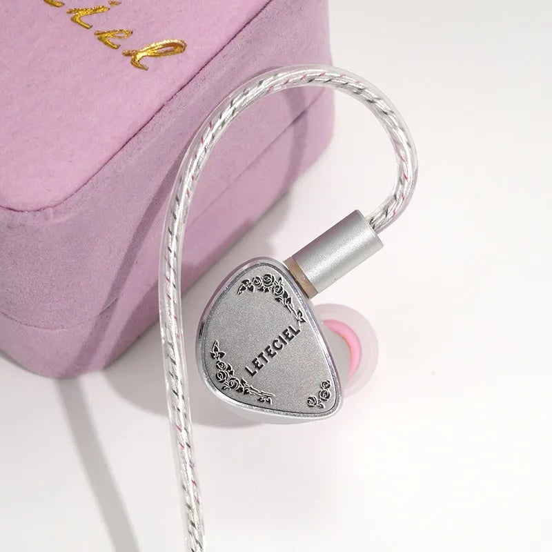 أونيكس سماعة سلكية Leteciel Pure White Oath Wired Earphones - Single Dynamic Driver Metal Cavity Engraved Panel Interchangeable Sound Tubes Gifts, Vow Version Vow Rin - Image 1