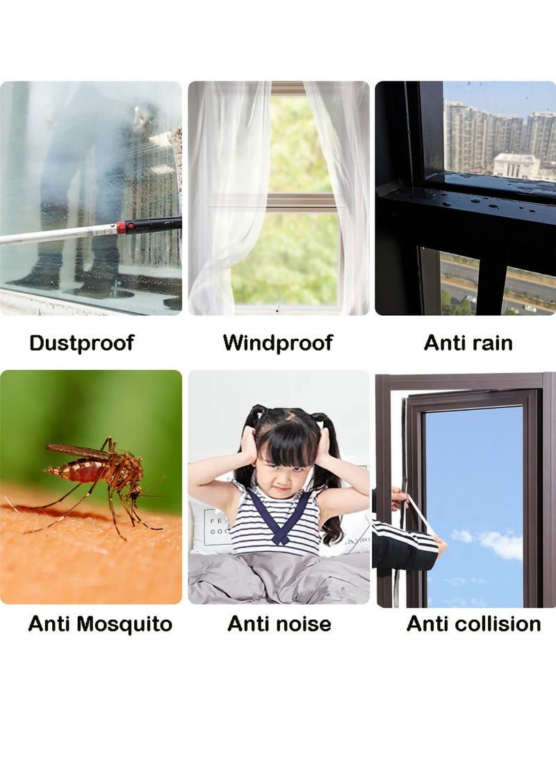 Hoasis Self-Adhesive Soundproofing Weather Stripping for Doors,  Windows Bottom Sealing StripOf Door Seam Soundproof Glass Strip Windproof, Dustproof And Cockroach Proof  (Gray)  - Image 4