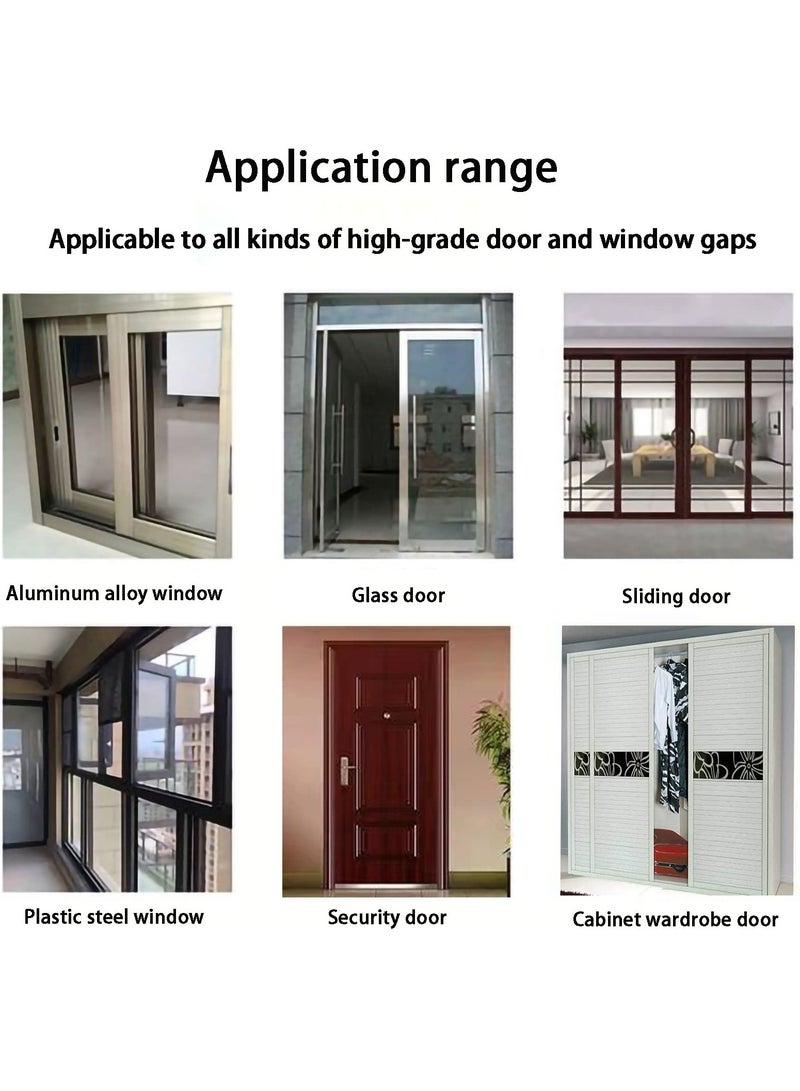 Hoasis Self-Adhesive Soundproofing Weather Stripping for Doors,  Windows Bottom Sealing StripOf Door Seam Soundproof Glass Strip Windproof, Dustproof And Cockroach Proof  (Gray)  - Image 5