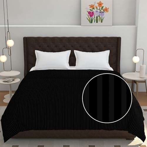 Fresh From Loom 180 Tc Microfiber Premium All Season Comforter Cover – King Size Bed Duvet Cover, Quilt Cover, Blanket Cover with Zipper (Black, Size- 90x100 Inch) - Image 3