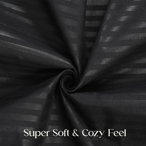 Fresh From Loom 180 Tc Microfiber Premium All Season Comforter Cover – King Size Bed Duvet Cover, Quilt Cover, Blanket Cover with Zipper (Black, Size- 90x100 Inch) - Image 4