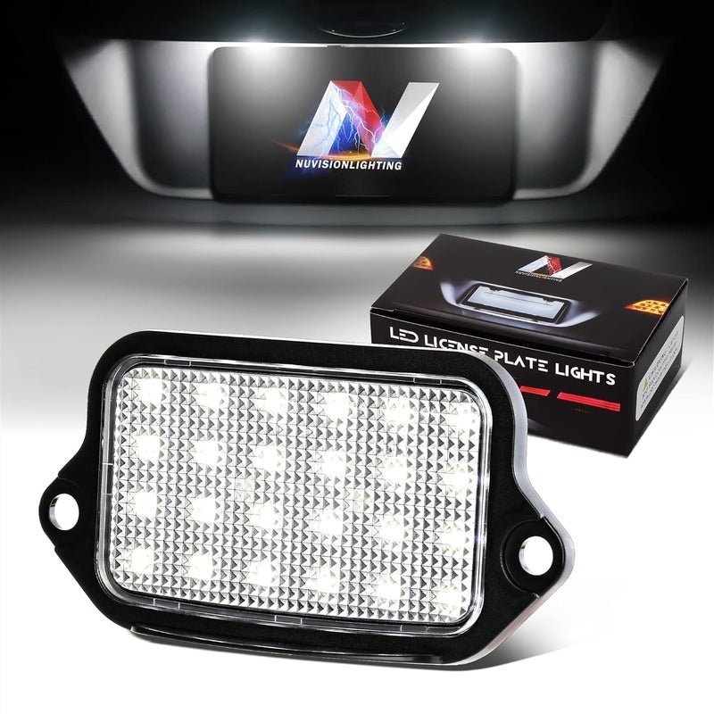NVL-LPL-011 1 قطعة من ضوء لوحة الترخيص LED ذو الهيكل الأسود/العدسة الشفافة المتوافق مع Ford Mustang 2005-2009 - Image 1