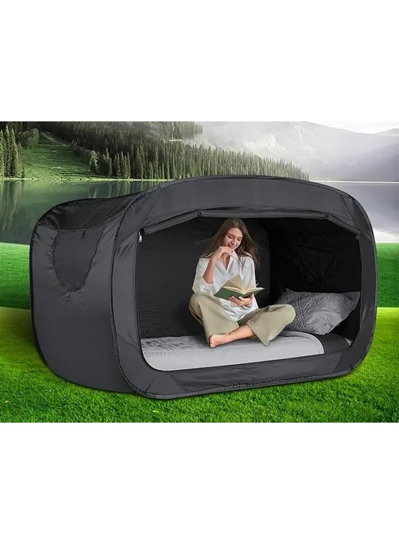 Privacy Bed Tent – Skin Velvet Sleeping Tent for Indoor & Outdoor Use, Bedroom Sleeping Tent for Kids & Adults, Better Sleep and Privacy - Image 1