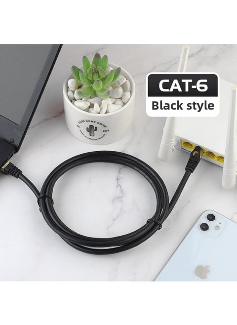 Super Six Network Cable Cat6 Gigabit Finished Computer Network Cable Jumper Router Connection Twisted Pair Wholesale-Color:Black-Line Length:5 M