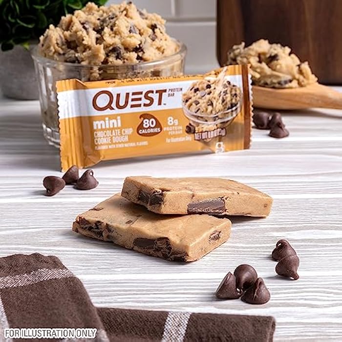 Quest Nutrition Mini Chocolate Chip Cookie Dough Protein Bars, 8g Protein, 1g Sugar, 2g Net Carbs, Gluten Free, 14 Count - Image 5