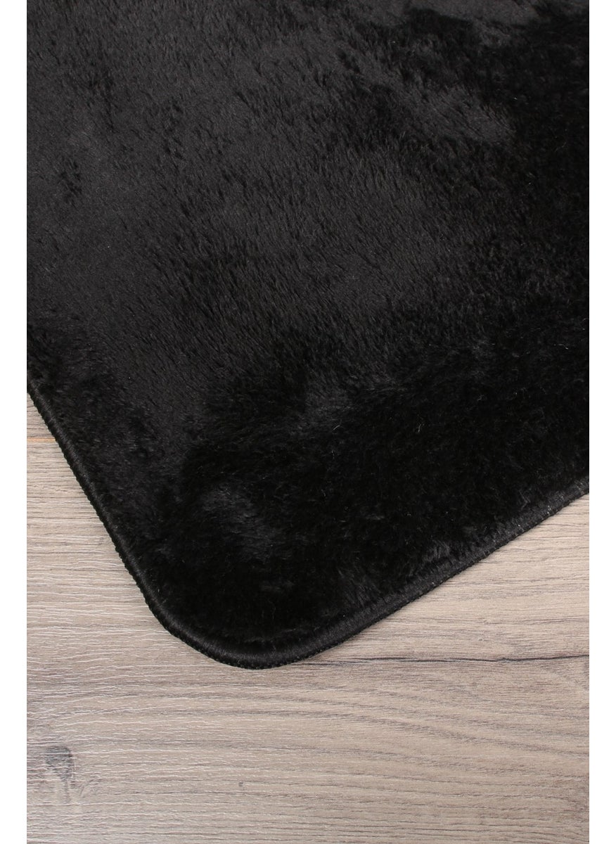 Bonny Home Relax Black 80X150 + 50X80 cm Large Size 2-Piece Bathroom Carpet Mat Set Non-Slip Toilet Seat Set  - Image 2