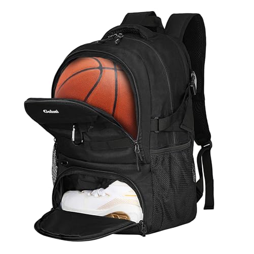 Goloni Soccer Backpack for Men and WomenSports Bag with Ball CompartmentGym Backpack with Shoe CompartmentSuitable for BasketballVolleyballLarge Capacity Ball Equipment Youth Basketball StuffBlack - Image 1