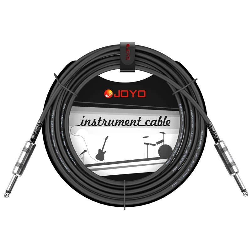 JOYO Audio Instrument Cable 15ft for Bass & Guitar 1/4 Inch Straight Professional Amp Cord (Black, CM-04) - Image 1