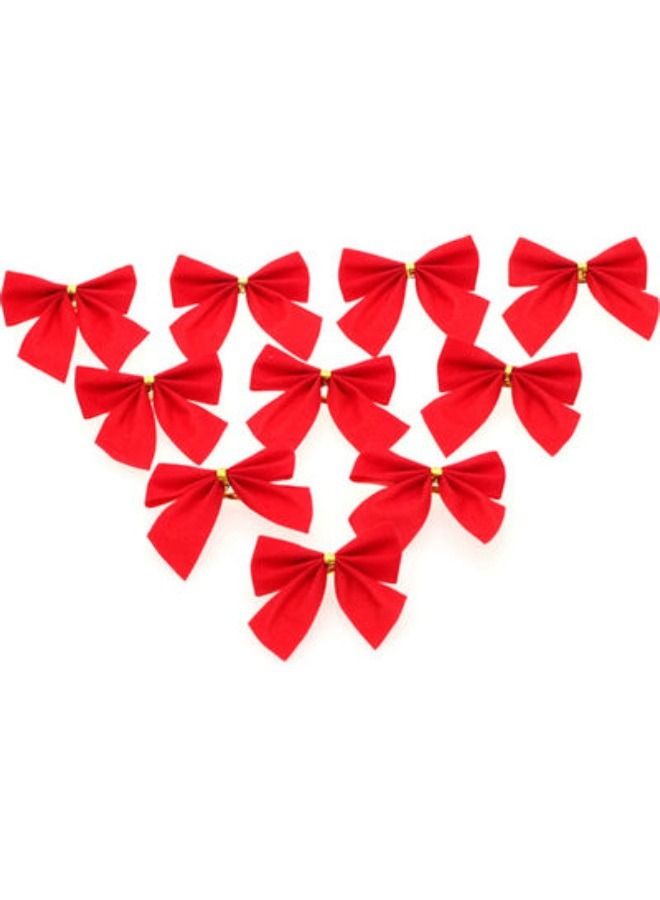 ACLIX 12-Piece Glitter Bow Tie Christmas Tree Party Decorations Red 20.00 x 1.00 x 10.00cm