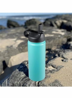 HY Lid Suitable For Hydro Flask,Straw Cap Wide-Mouth Water Bottle 18 32 40 Ounces (About 1.18 Liters) Wide Mouth, Straw Top Cap Replacement Cap (With 2 Straws And 1 Brush)  - Image 4