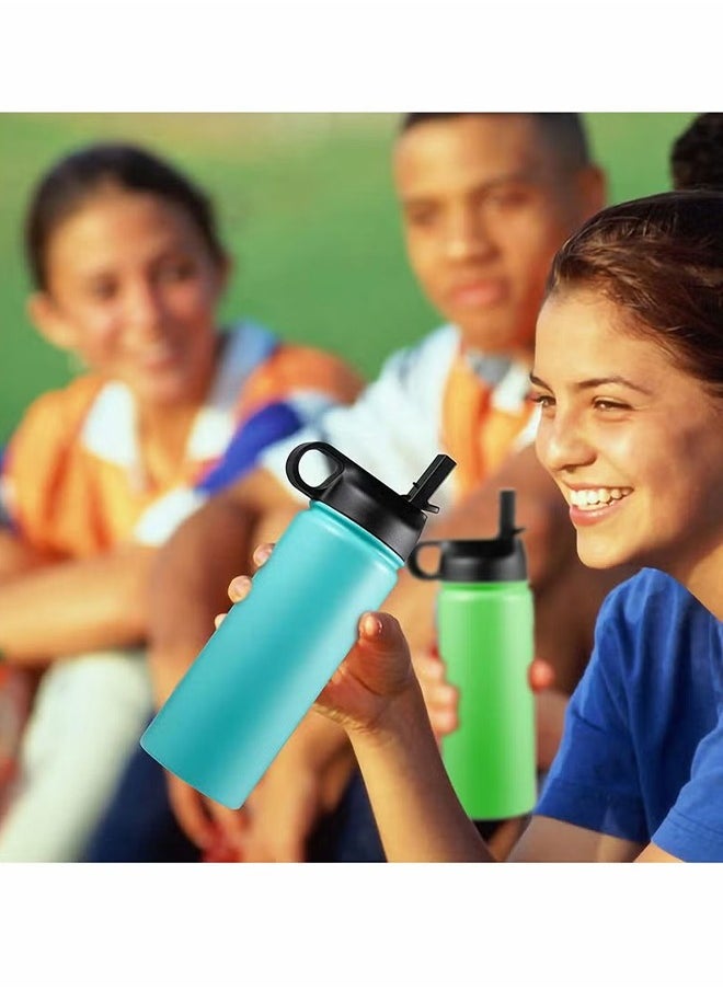 HY Lid Suitable For Hydro Flask,Straw Cap Wide-Mouth Water Bottle 18 32 40 Ounces (About 1.18 Liters) Wide Mouth, Straw Top Cap Replacement Cap (With 2 Straws And 1 Brush)  - Image 2