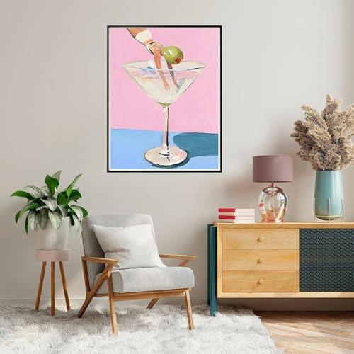 DAZZLEDOTS Diamond Art Kits for Adults, Cocktail Diamond Painting 5D Diamond Art Kits for Beginners Women Cocktail DIY Full Drill Paint by Diamonds Dot Pink Gem Art for Home Wall Decor 12x16Inch - Image 3