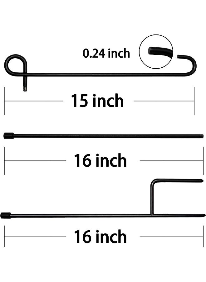 Generic Hoosun Garden Flag Stand, Premium Garden Flag Pole Holder Metal Powder-Coated Weather-Proof Paint With One Tiger Anti-Wind Clip And Two Anti-Wind Spring Stoppers Without Flag  - Image 5