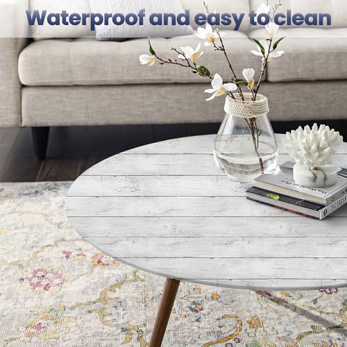 Decoroom Shiplap Peel and Stick Wallpaper 17.71" X 118" - Wood Contact Paper White Wood Plank Self-Adhesive Removable Vinyl Wrap Wall Paper for Countertops Furniture Wall Covering Home Decoration - Image 4
