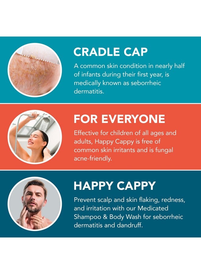 Happy Cappy Happy Cappy Medicated Shampoo and Body Wash and Beanie Brush Bundle - Baby Dandruff Shampoo, Helps Cradle Cap and Seborrheic Dermatitis, Fragrance-Free, Gentle Baby Scalp Scrubber - 2 Pieces  - Image 2