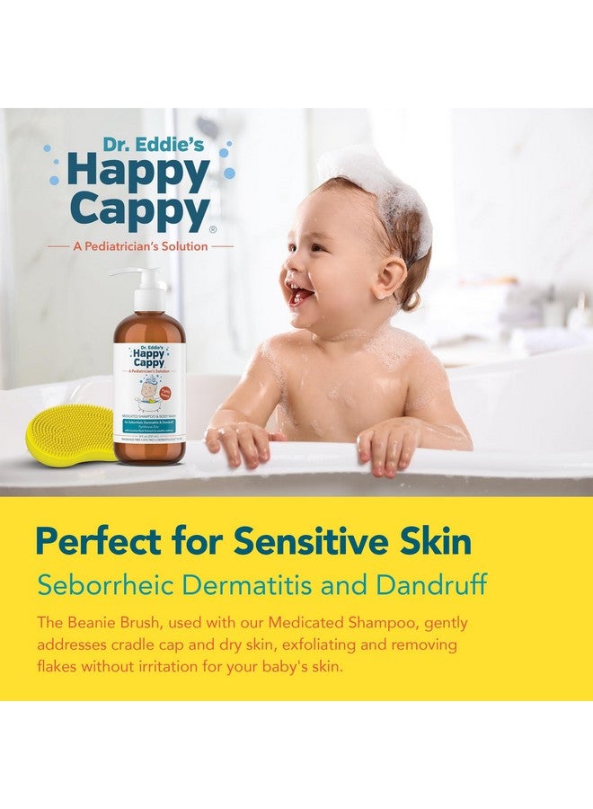 Happy Cappy Happy Cappy Medicated Shampoo and Body Wash and Beanie Brush Bundle - Baby Dandruff Shampoo, Helps Cradle Cap and Seborrheic Dermatitis, Fragrance-Free, Gentle Baby Scalp Scrubber - 2 Pieces  - Image 3