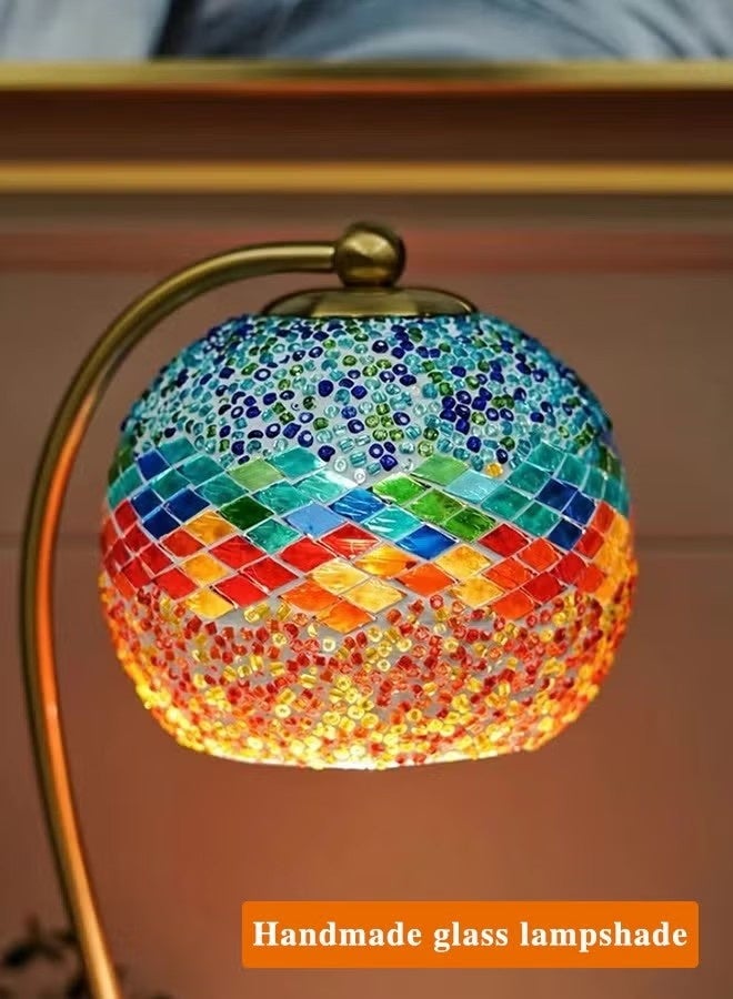 Beauenty Mosaic Glass Candle Warmer Lamp with Plate - Stained-Glass Style Light on Walls, Ceiling; Cozy Home Decor Aesthetic - Office Desk, Entry Table, Kitchen Counter and Bedroom Nightstand Art Décor - Image 2
