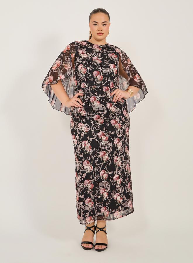 ستايلي فستان شيفون مطبوع بالزهور - Image 2