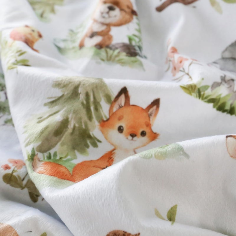 BORITAR Baby Blanket for Boys Girls Super Soft Double Layer Minky with Dotted Backing, Lovely Woodland Animal Design Blanket for Toddler Newborn 30 x 40 Inch(75x100cm) - Image 4