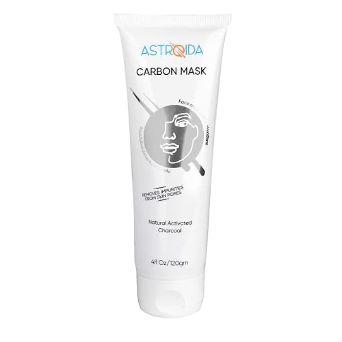 Astroida Carbon Mask with Natural Activated Charcoal & Anti oxidants - 10 Minutes Mask - Removes Impurities from Skin pores, Protects against Acne & Face Oxidation, Removes Free Radicals -120gm 4Oz - Image 1