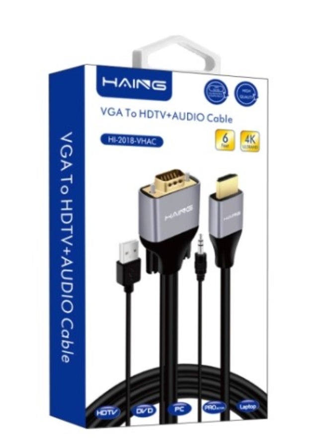 Haing VGA TO HDTV+AUDIO CABLE 1.8M - Image 1