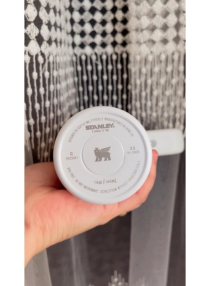 كوب ستانلي سعة 14 أونصة مع قش ومقبض، كوب معزول مع غطاء كوب للسفر، كوب قهوة من الفولاذ المقاوم للصدأ H2.0 FlowState للمشروبات المثلجة , الساخنة، كوب سفر بمقبض - Image 3