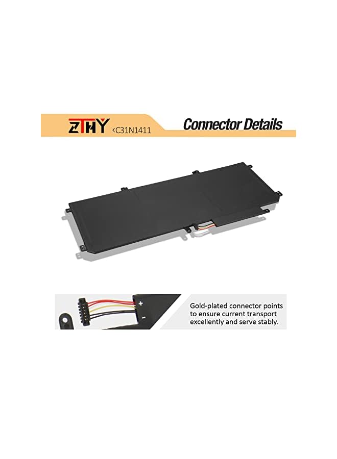 ZTHY 11.4V 45Wh C31N1411 Laptop Battery Replacement For Asus Zenbook Ux305 Ux305F Ux305Fa Ux305C Ux305Ca U305 U305F U305Fa U305Ua U305Ca U305La Series Notebook 0B200-01180000 - Image 4