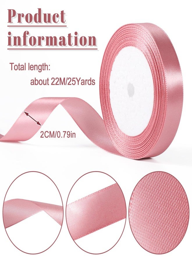 Prudiut 1 Inch Pink Ribbon Pink Satin Ribbon Gift Wrapping Ribbons for Wedding Party Decorations Pink Bows Making Flower Bouquet Wrapping - Image 2