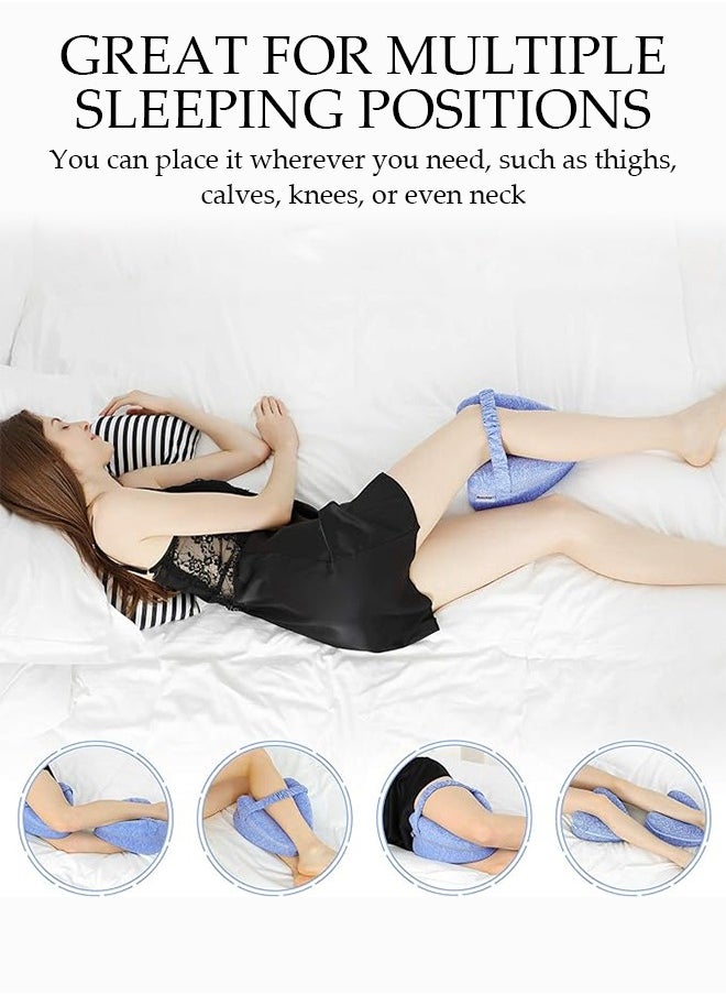 DUNISO - Leg Pillow Ergonomic Side Sleeping Pillows Memory Foam Knee Pillow with Strap for Side Sleeper Leg Support Cushion with Removable and Washable Cover - Image 1