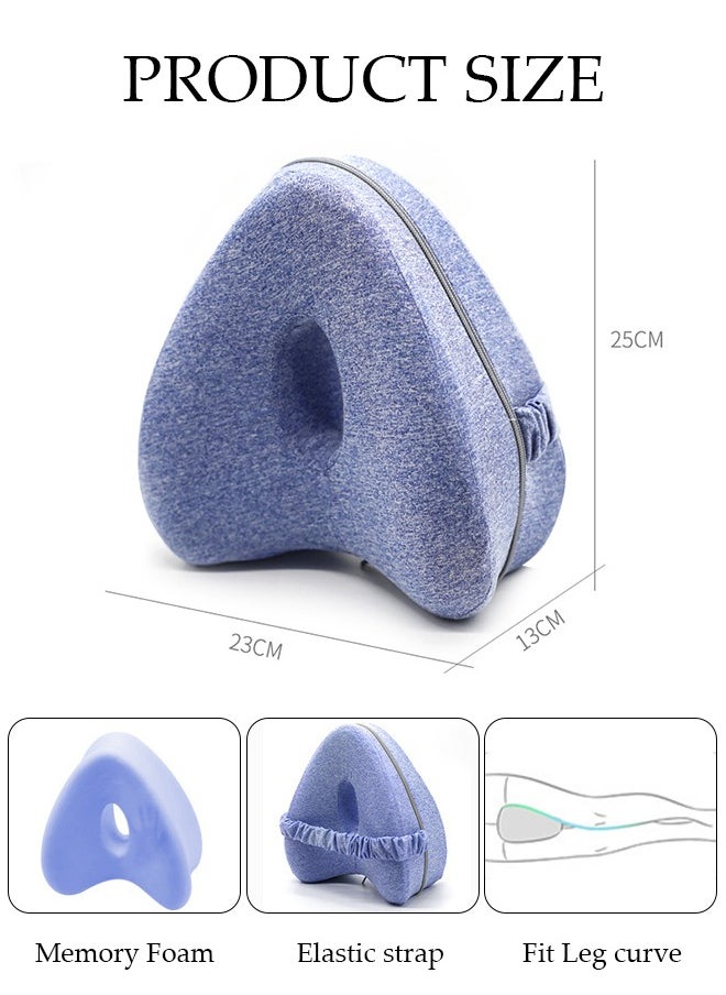 DUNISO - Leg Pillow Ergonomic Side Sleeping Pillows Memory Foam Knee Pillow with Strap for Side Sleeper Leg Support Cushion with Removable and Washable Cover - Image 1