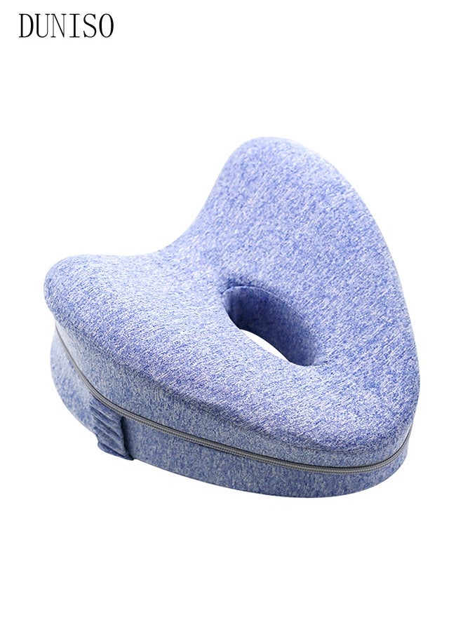 DUNISO - Leg Pillow Ergonomic Side Sleeping Pillows Memory Foam Knee Pillow with Strap for Side Sleeper Leg Support Cushion with Removable and Washable Cover - Image 1