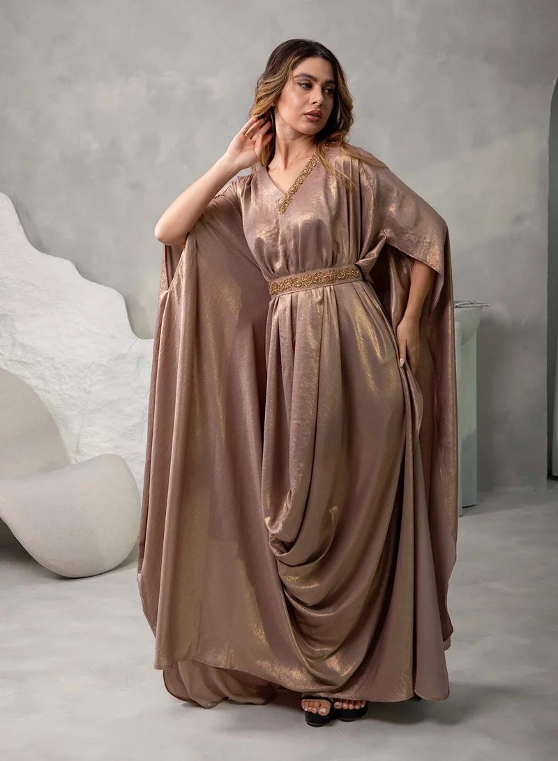 Ecstacy  Shimmer Drape style kaftan set for Women | Best Price UAE