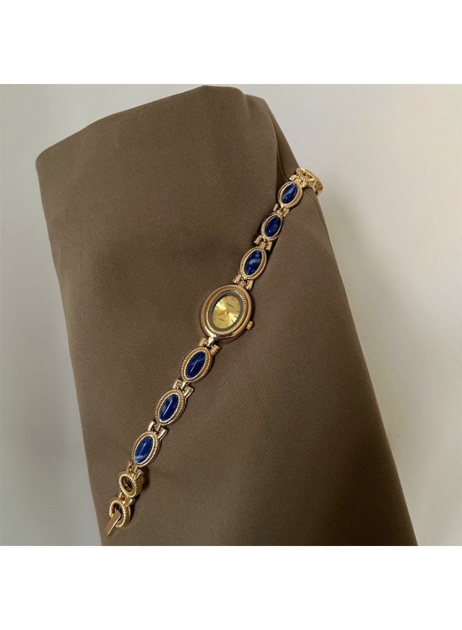 NAIDU Retro Palace-Style Jade Oval Small Dial Bracelet Watch for Women - Image 2