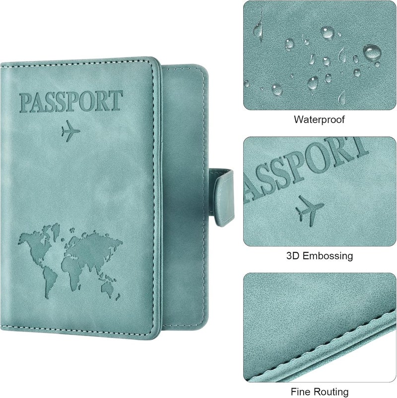 Eoehro Passport Holder for Travel Essentials, Passport Wallet Cover Case for Travel Must Haves Accessories,Passport Book Holders for Women and Men(light blue) - Image 5