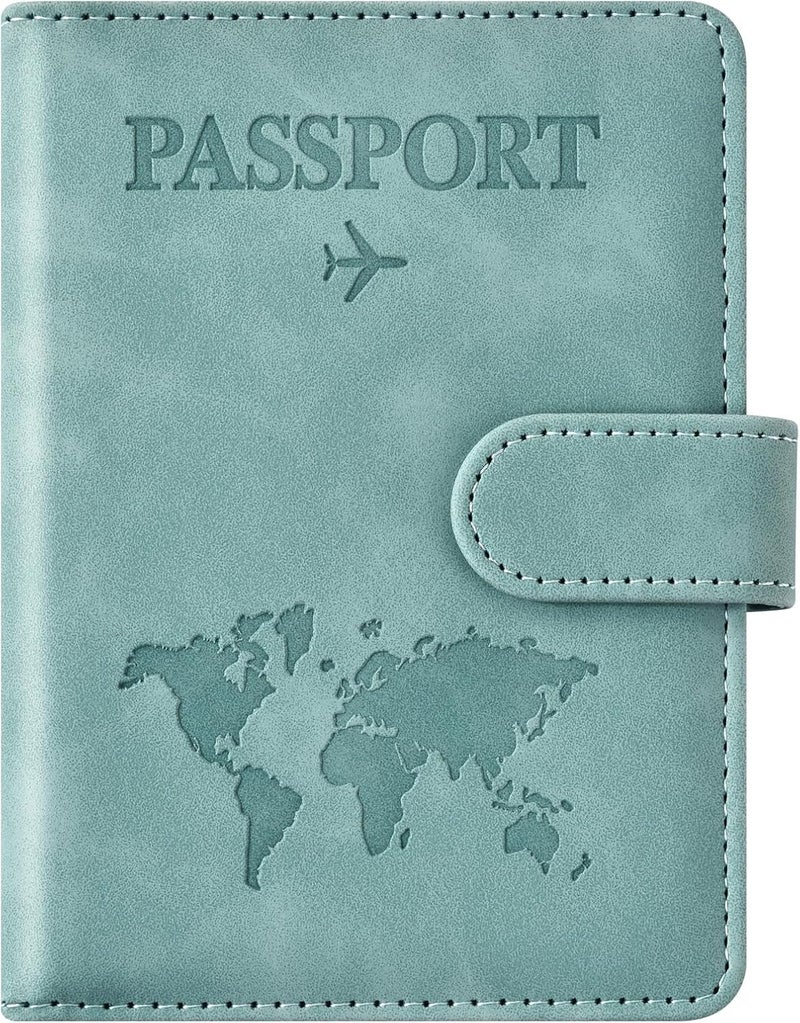 Eoehro Passport Holder for Travel Essentials, Passport Wallet Cover Case for Travel Must Haves Accessories,Passport Book Holders for Women and Men(light blue) - Image 1