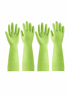 Y&D 2 Pairs Of Durable Cleaning Gloves Reusable Non Slip Rubber Long Sleeve Waterproof Household Dishwashing To Protect Hands Soft And Comfortable Premium Kitchen  - Image 1