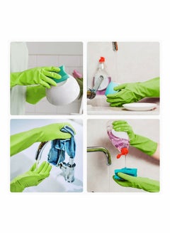 Y&D 2 Pairs Of Durable Cleaning Gloves Reusable Non Slip Rubber Long Sleeve Waterproof Household Dishwashing To Protect Hands Soft And Comfortable Premium Kitchen  - Image 2