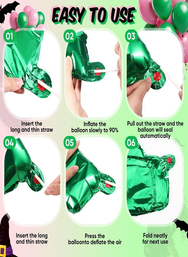 Charnoel Pink and Green Birthday Decorations Banner Balloon Witch Birthday Party 16 Inch Foil Balloons Letters Signs Set Inflatable Reusable Party Decor for Boy Girl - Image 3