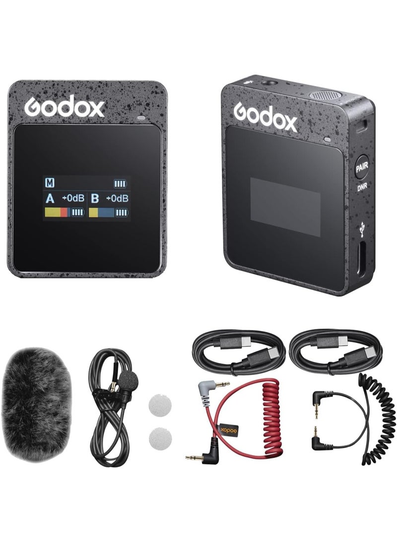 GODOX MoveLink II M1 Compact Digital Wireless Microphone System – 2.4GHz, 328ft Range, Omnidirectional Lavalier Mic, USB-C Charging - Image 1