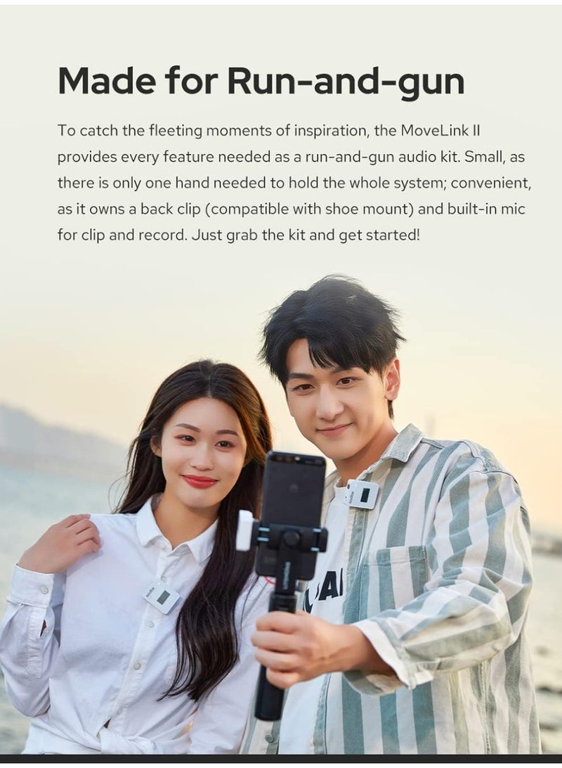 GODOX MoveLink II M1 Compact Digital Wireless Microphone System – 2.4GHz, 328ft Range, Omnidirectional Lavalier Mic, USB-C Charging - Image 3