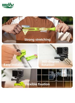 BURAQ TELESIN Action Camera Mount Silicone Adjustable Mini Flexible Bracket For GoPro HERO / Insta360 / DJI Action Camera(Orange)  - Image 4