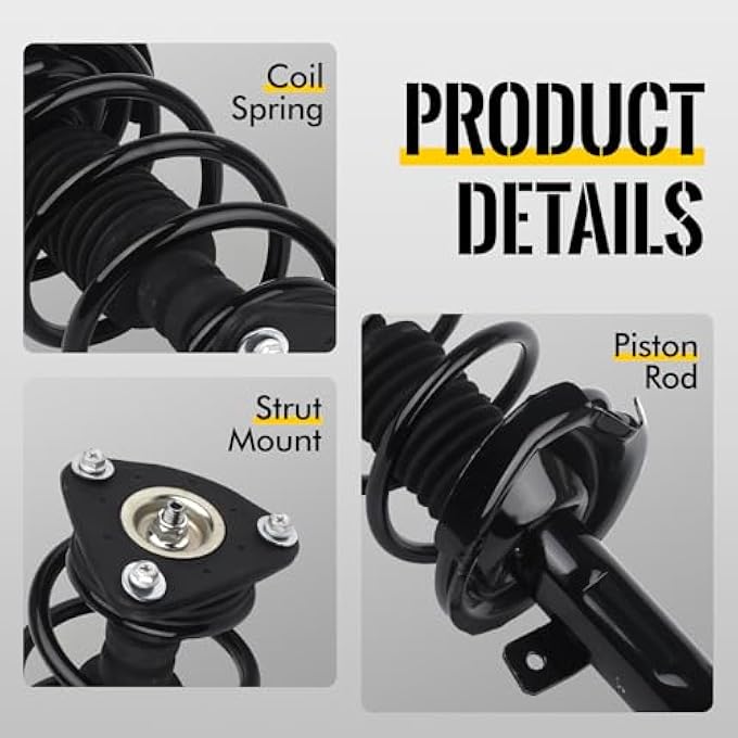 KUSATEC Front Rear Pair Complete Struts Shock Absorber Fit For 20042009 Mazda 3 20062010 Mazda 5 Replace 172264 172263 343412X2 Struts With Coil Spring Assemblies - Image 4