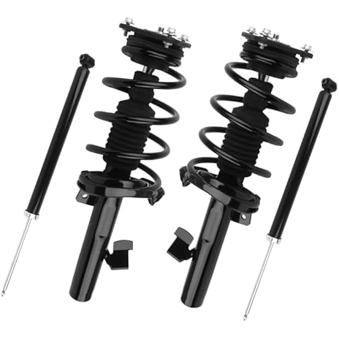 KUSATEC Front Rear Pair Complete Struts Shock Absorber Fit For 20042009 Mazda 3 20062010 Mazda 5 Replace 172264 172263 343412X2 Struts With Coil Spring Assemblies - Image 1