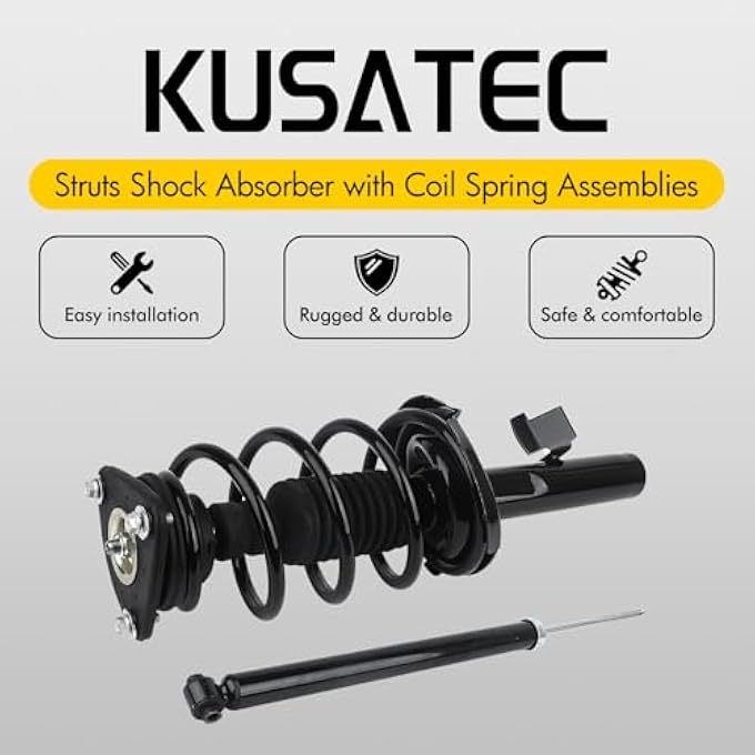 KUSATEC Front Rear Pair Complete Struts Shock Absorber Fit For 20042009 Mazda 3 20062010 Mazda 5 Replace 172264 172263 343412X2 Struts With Coil Spring Assemblies - Image 3