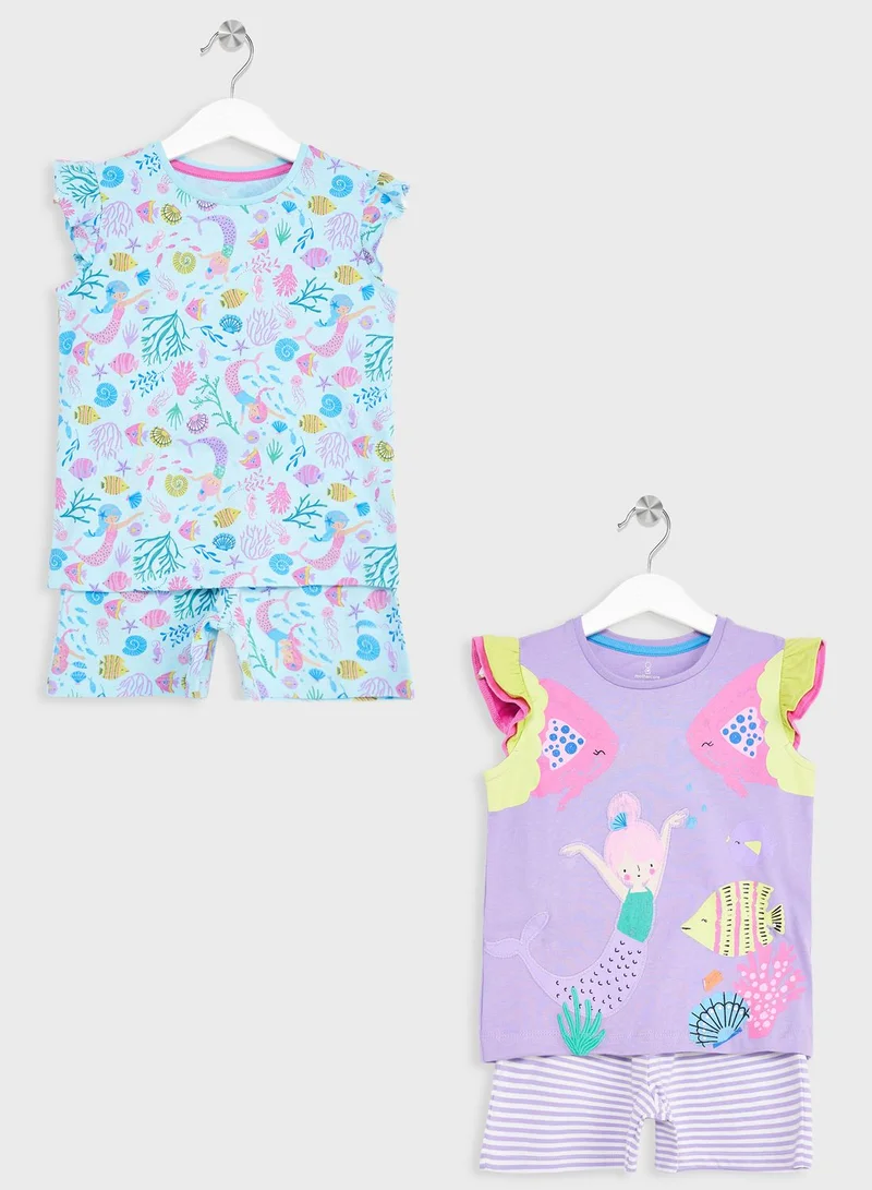 mothercare Kids 2 Pack Assorted Tops & Bottoms Set